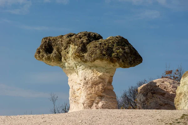 Natural Phenomenon Stone Mushrooms Located Rhodopi Mountain Bulgaria — Fotografia de Stock