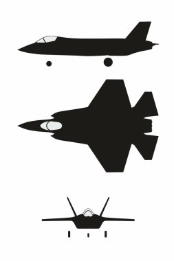 F-35 jet siluetinin soyut vektör çizimi