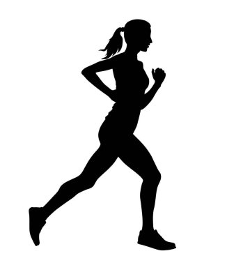 Bir koşucu siluetinin soyut vektör çizimi