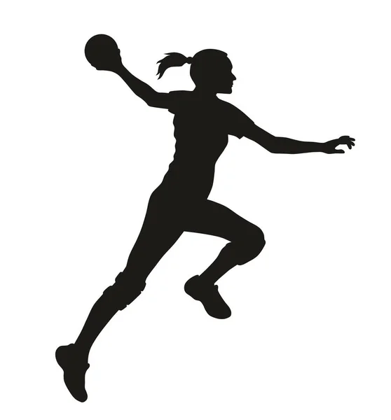 Abstract Vector Illustration Handball Player Silhouette — Stock Vector