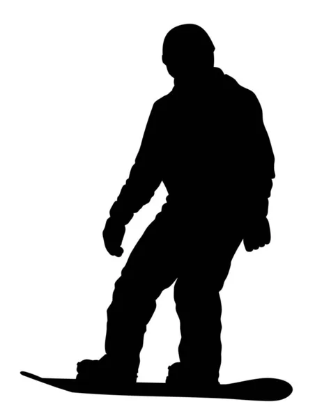 Illustration Vectorielle Abstraite Une Silhouette Snowboardeur — Image vectorielle