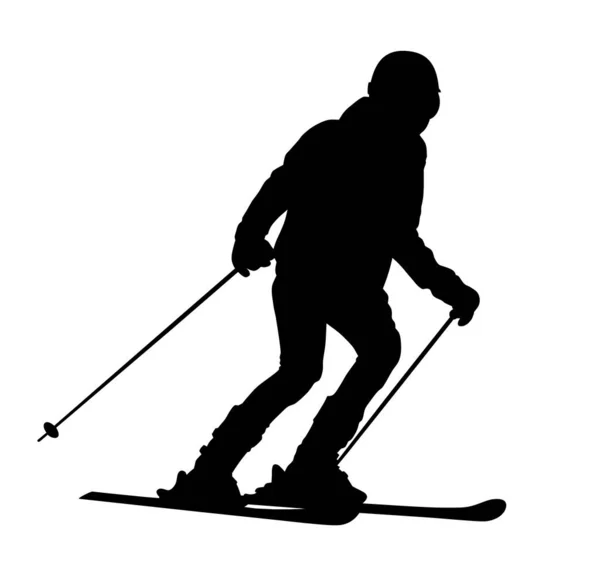 Ilustración Vectorial Abstracta Una Silueta Esquiador — Vector de stock