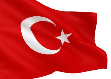 Beyaz sırtüstü Türk bayrağı dalgalanıyor