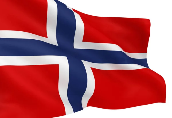 노르웨이 깃발을 흔들며 — 스톡 사진