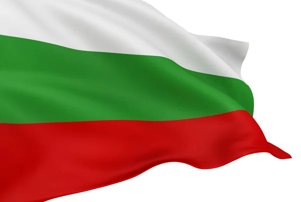 Ondeando Bandera Búlgara Aislada Sobre Fondo Blanco —  Fotos de Stock