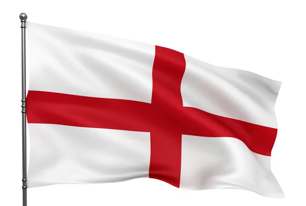Waving English Flag Isolated White Background — ストック写真