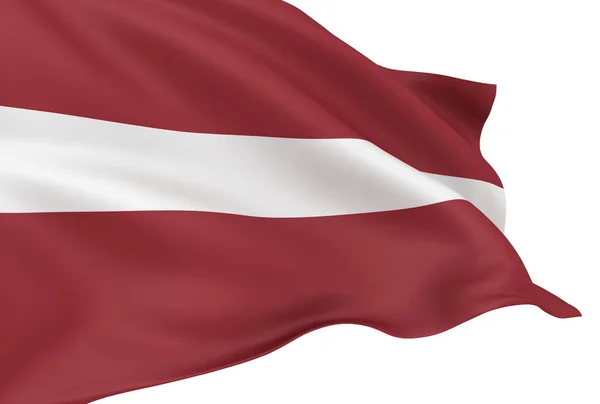 Lett Zászló Elszigetelt Fehér Háttér — Stock Fotó