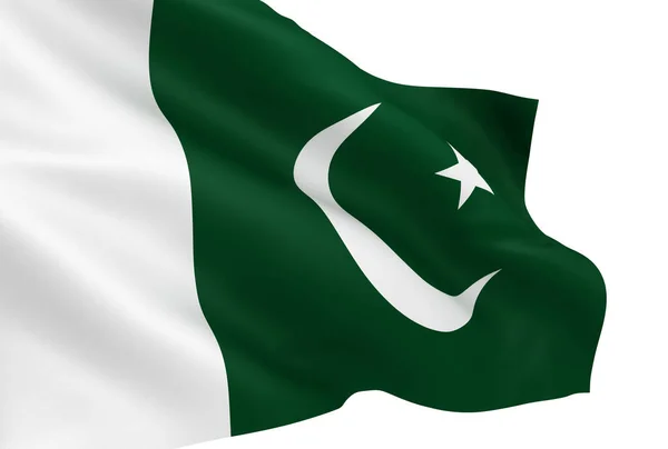 고립된 파키스탄 국기를 흔들며 — 스톡 사진