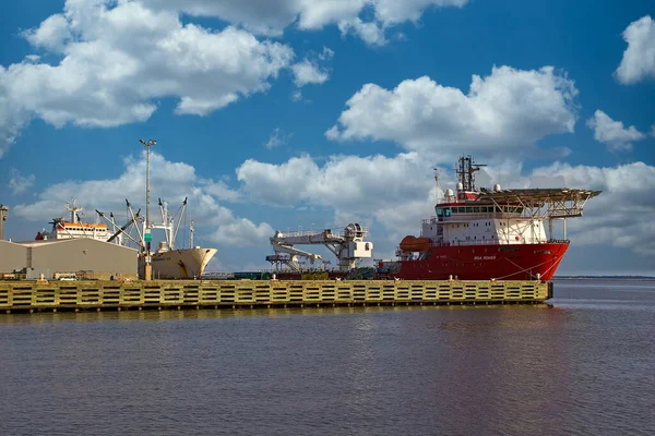 Olietoevoerschip Aangemeerd Haven Van Pensacola — Stockfoto