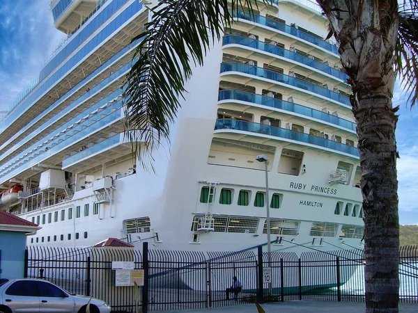 Cruiseschip Aangemeerd Haven Grand Turk Turken Caicos — Stockfoto