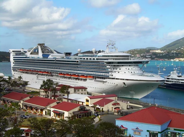 Cruiseschip Aangemeerd Thomas Thomas Amerikaanse Maagdeneilanden — Stockfoto