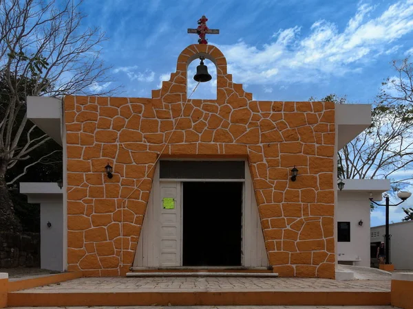 Igreja Exterior Sítio Arqueológico Cedral Maia Cozumel México — Fotografia de Stock