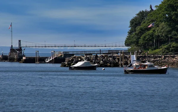 Boten Voor Anker Long Island Sound Greenwich Connecticut — Stockfoto