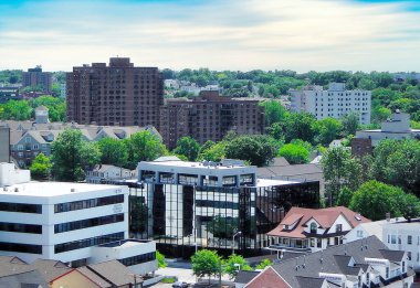 Stamford şehir merkezinin çeşitli iş yerleri ve konut binaları, Stamford, Connecticut