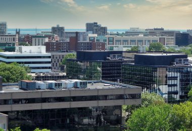 Stamford şehir merkezinin çeşitli iş yerleri ve konut binaları, Stamford, Connecticut