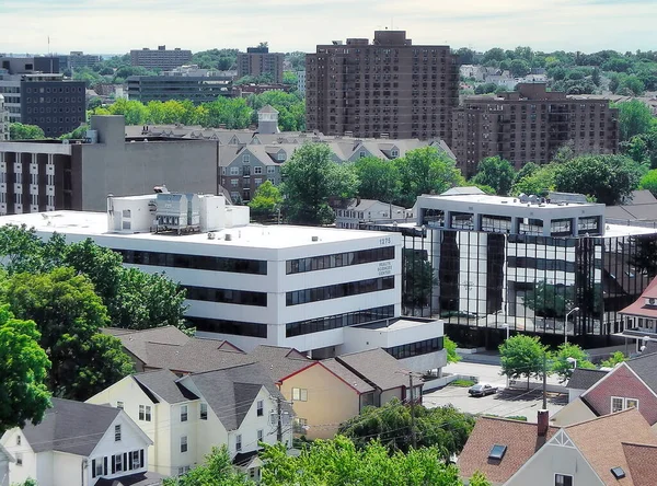 Aerial View Downtown Stamford Various Businesses Residential Buildings Stamford Connecticut — 스톡 사진