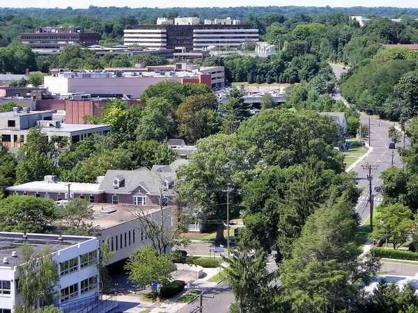 Aerial View Downtown Stamford Various Businesses Residential Buildings Stamford Connecticut — Photo