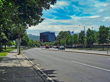 Stamford, Connecticut şehir merkezindeki iş bölgesi.