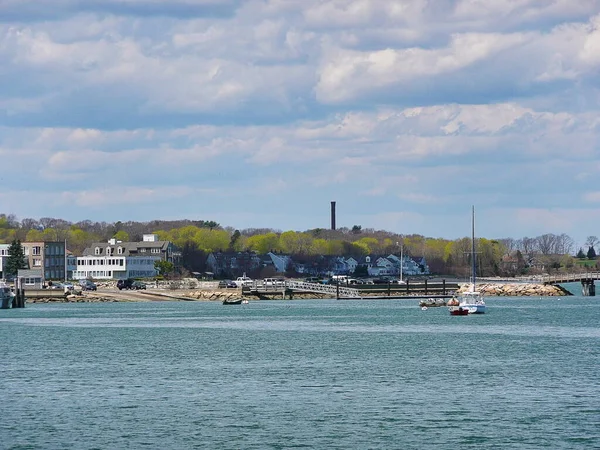 View Plymouth Harbor Shoreline Plymouth Massachusetts — Stock Photo, Image