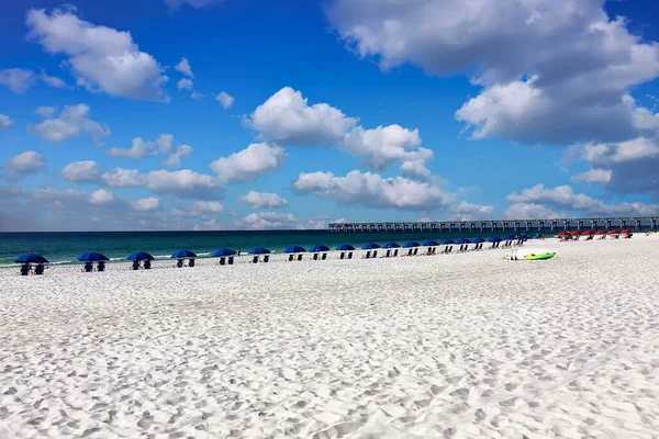 Vista Pensacola Beach Con Muelle Pesca Distancia Pensacola Florida —  Fotos de Stock