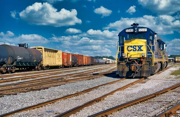 Diesel Locomotive 5541 Estação Ferroviária Pensacola Csx Pensacola Flórida Eua — Fotografia de Stock