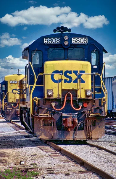 Дизель Локомотив 5808 Железнодорожной Станции Пенсакола Csx Пенсаколе Флорида Сша — стоковое фото