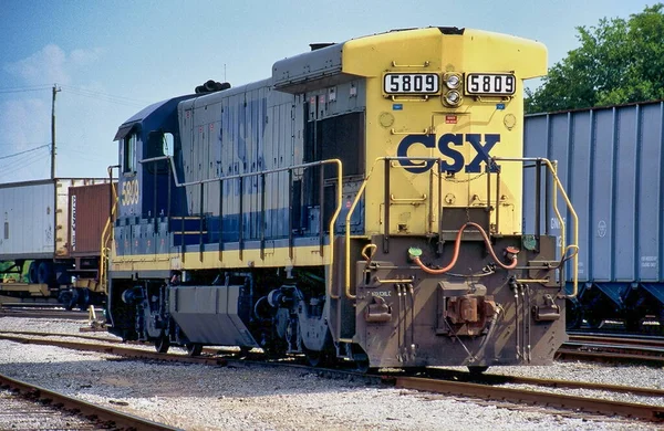 Дизель Локомотив 5809 Железнодорожной Станции Пенсакола Csx Пенсаколе Флорида Сша — стоковое фото