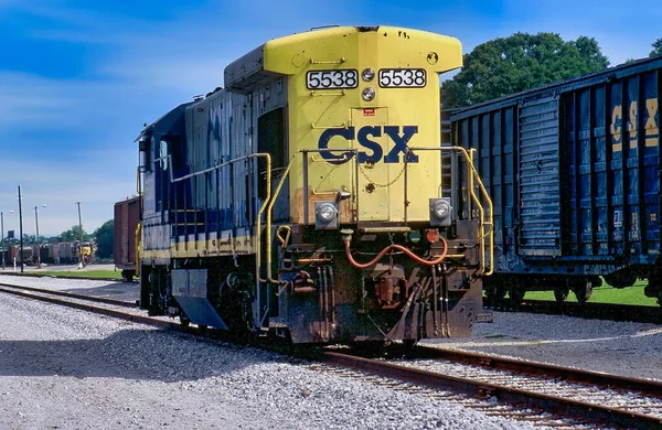 Diesel Locomotive 5538 Pensacola Csx Estação Ferroviária Pensacola Flórida Eua — Fotografia de Stock
