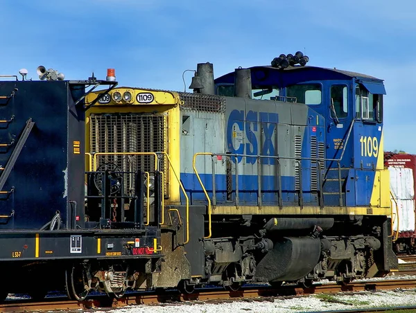 Diesel Locomotive 1109 Pensacola Csx Estação Ferroviária Pensacola Flórida Eua — Fotografia de Stock