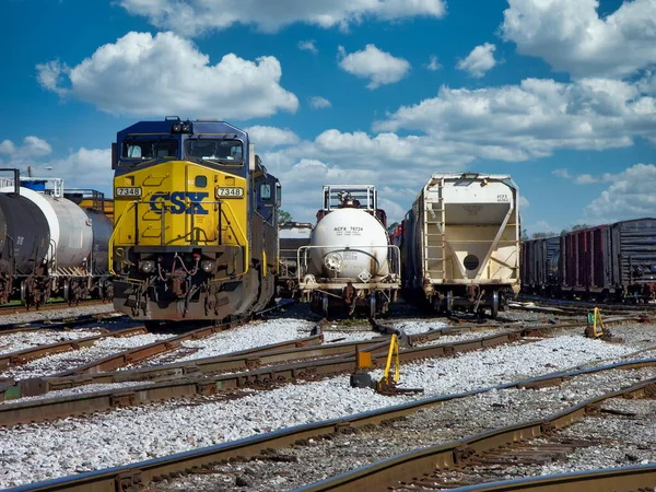 Locomotiva Diesel 7348 Presso Cantiere Pensacola Csx Pensacola Florida Usa — Foto Stock