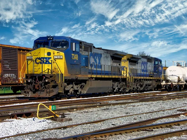 Diesel Locomotive 7348 Pensacola Csx Train Yard Pensacola Florida Usa — Stock Photo, Image