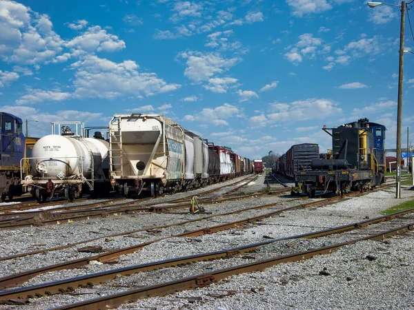 Freight Cars Sitting Csx Train Yard Pensacola Florida Usa — Stock Photo, Image