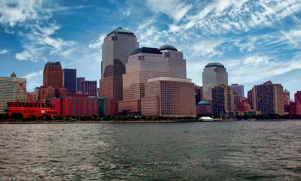 Kilátás Manhatten Városára Hudson Folyóra New York Usa — Stock Fotó