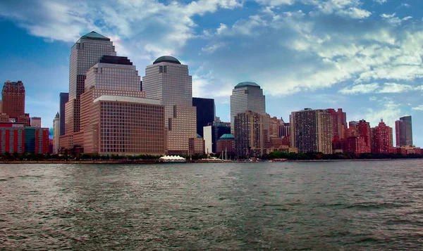 Kilátás Manhatten Városára Hudson Folyóra New York Usa — Stock Fotó