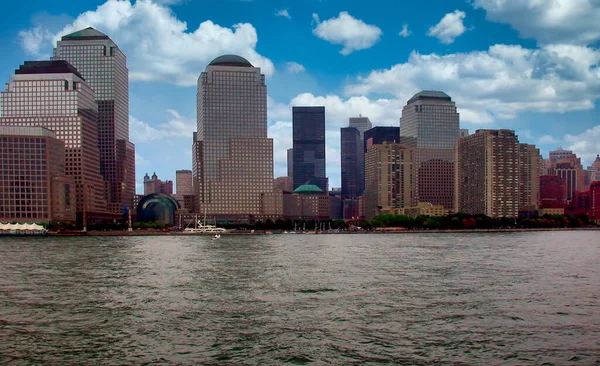 Vista Horizonte Manhatten Rio Hudson Nova York Eua — Fotografia de Stock