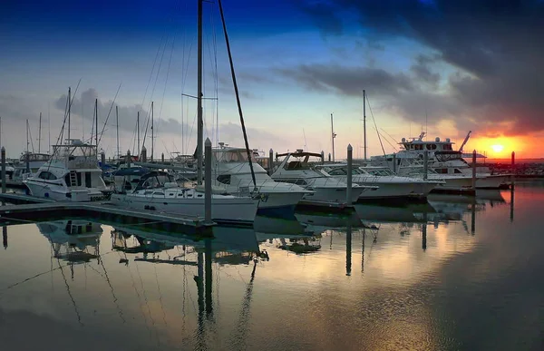 Boats Yachts Docked Marina Downtown Pensacola Florida — Stock Photo, Image