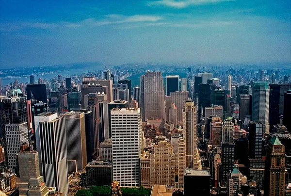 Vista Aérea Manhattan Cidade Nova Iorque Eua — Fotografia de Stock