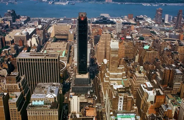 Вид Воздуха Горизонт Нью Йорка Нью Йорк Сша — стоковое фото