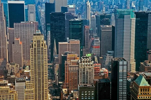 Vista Aérea Manhattan Cidade Nova Iorque Eua Imagens De Bancos De Imagens Sem Royalties