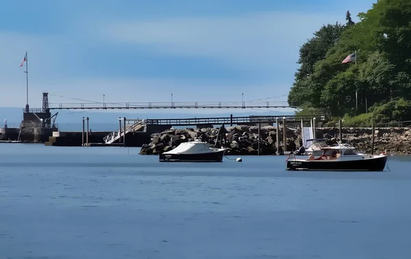 Boats Anchored Water — Foto de Stock