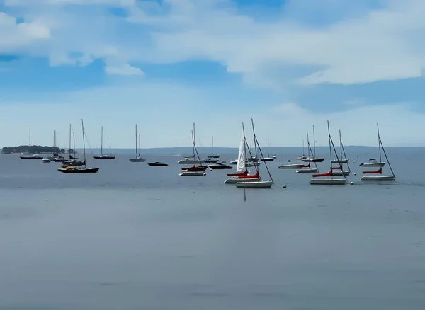 Boats Anchored Water — Stock Fotó