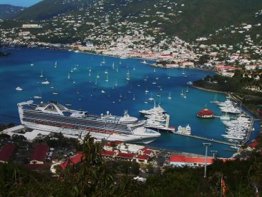 Cruise ship docked in Charlotte Amalie, St. Thomas, US Virgin Islands