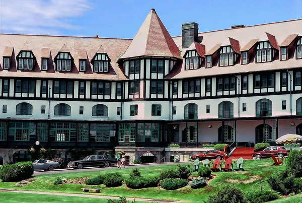 View Fairmont Algonquin Hotel National Historic District Saint Andrews Sea — Foto de Stock