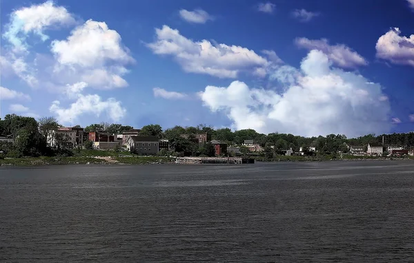 Una Vista Del Río Croix Calais Maine Tomada Desde Otro — Foto de Stock