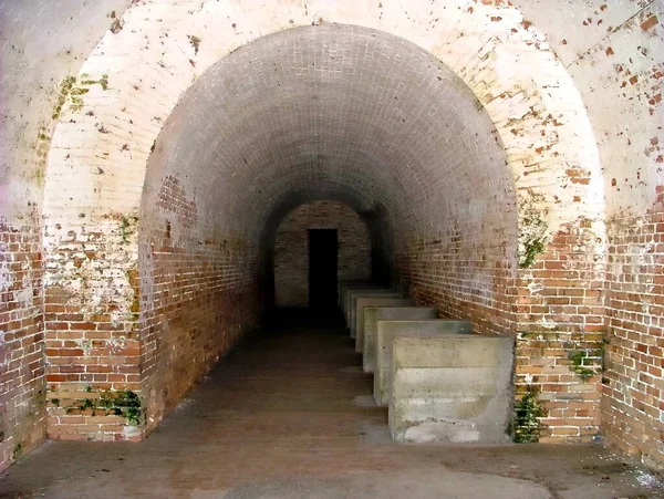 Backsteintunnel Inneren Von Fort Pickens Golf Islands National Seashore Florida — Stockfoto