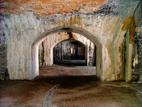 Backsteintunnels Fort Pickens Golf Islands National Seashore Florida — Stockfoto