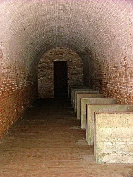 Túnel Tijolo Colocação Armas Dentro Fort Pickens Ilhas Golfo National — Fotografia de Stock