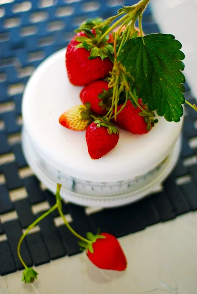 Fresas rojas maduras en una escala — Foto de Stock