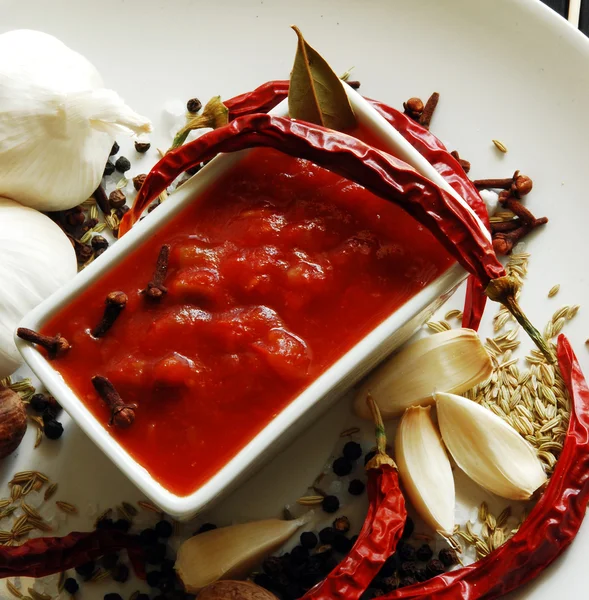 Domates sosu, salsa — Stok fotoğraf