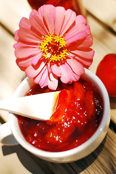 Nektarin, persika marmelad. — Stockfoto